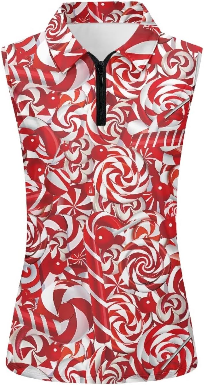 Women's Sleeveless Golf Shirts Moisture Wicking Quarter Zip Golf Tank Tops Casual Workout Pullover T-Shirts XS-XXL