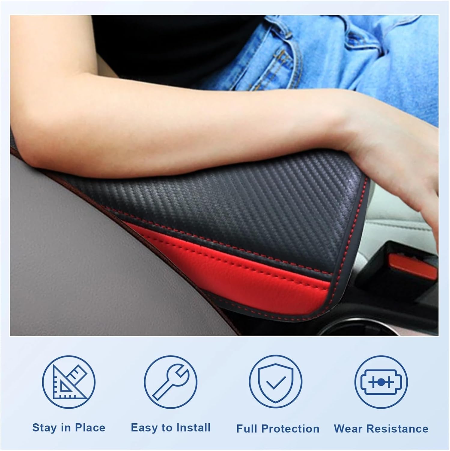 Car Armrest Box Cover Compatible with Captur 2 2020 2021 2022 2023 Central Control Storage Box Pad Auto Interior Captur 2 Accessories(Black)