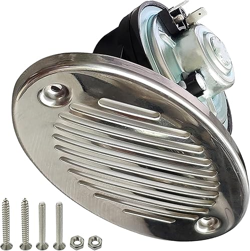 5190512 Cuerno de barco 316 de acero inoxidable oculto empotrado sonido de bocina de barco marino hasta 125dB, con tornillos de montaje