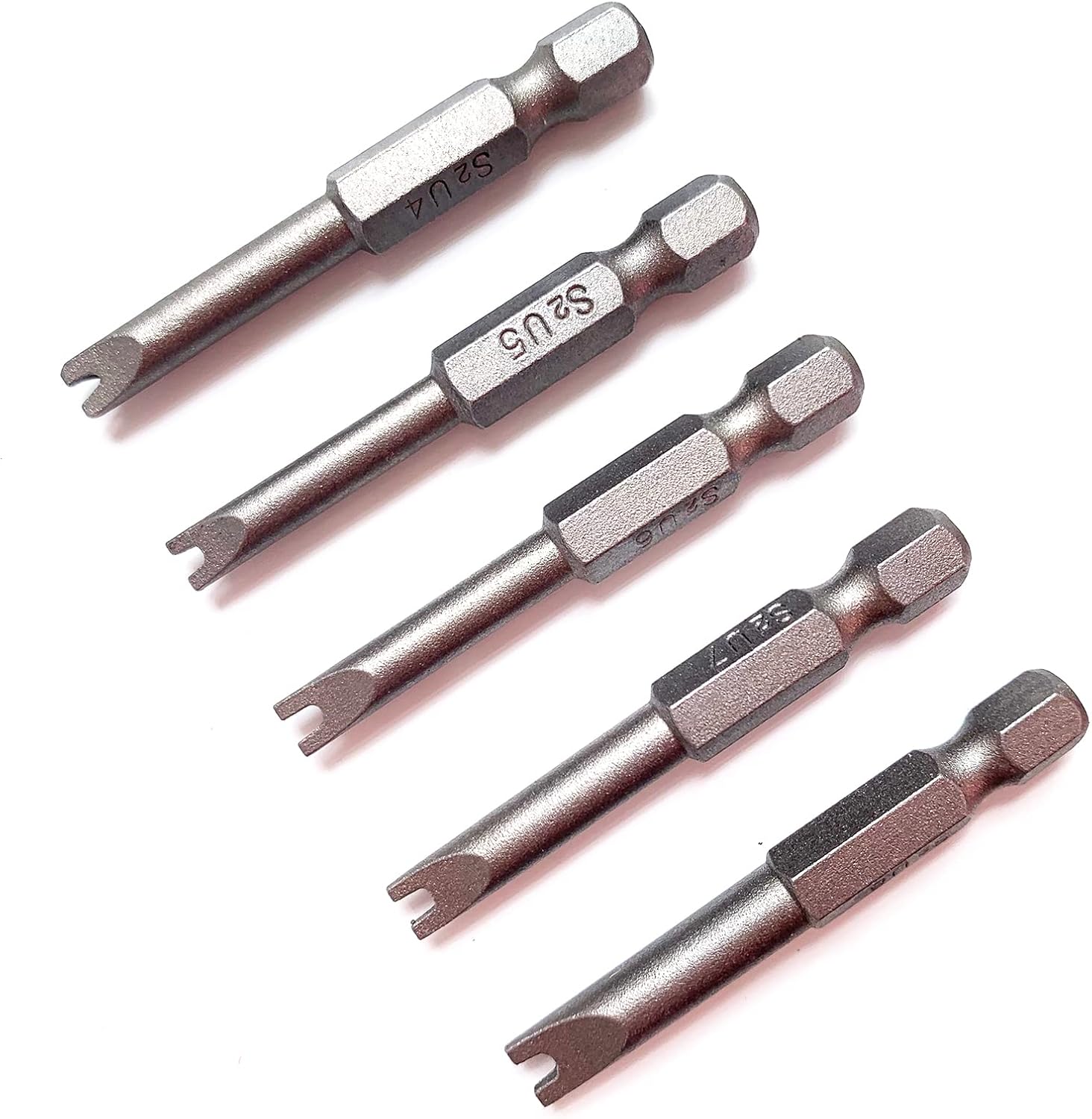 Spanner Screwdriver Bits 5in1 Set U4 U5 U6 U7 U8, SKZIRI 5PCS U-shaped Screwdriver Bit Magnetic Power Tools 1/4" Hex Shank 1/2inch Length