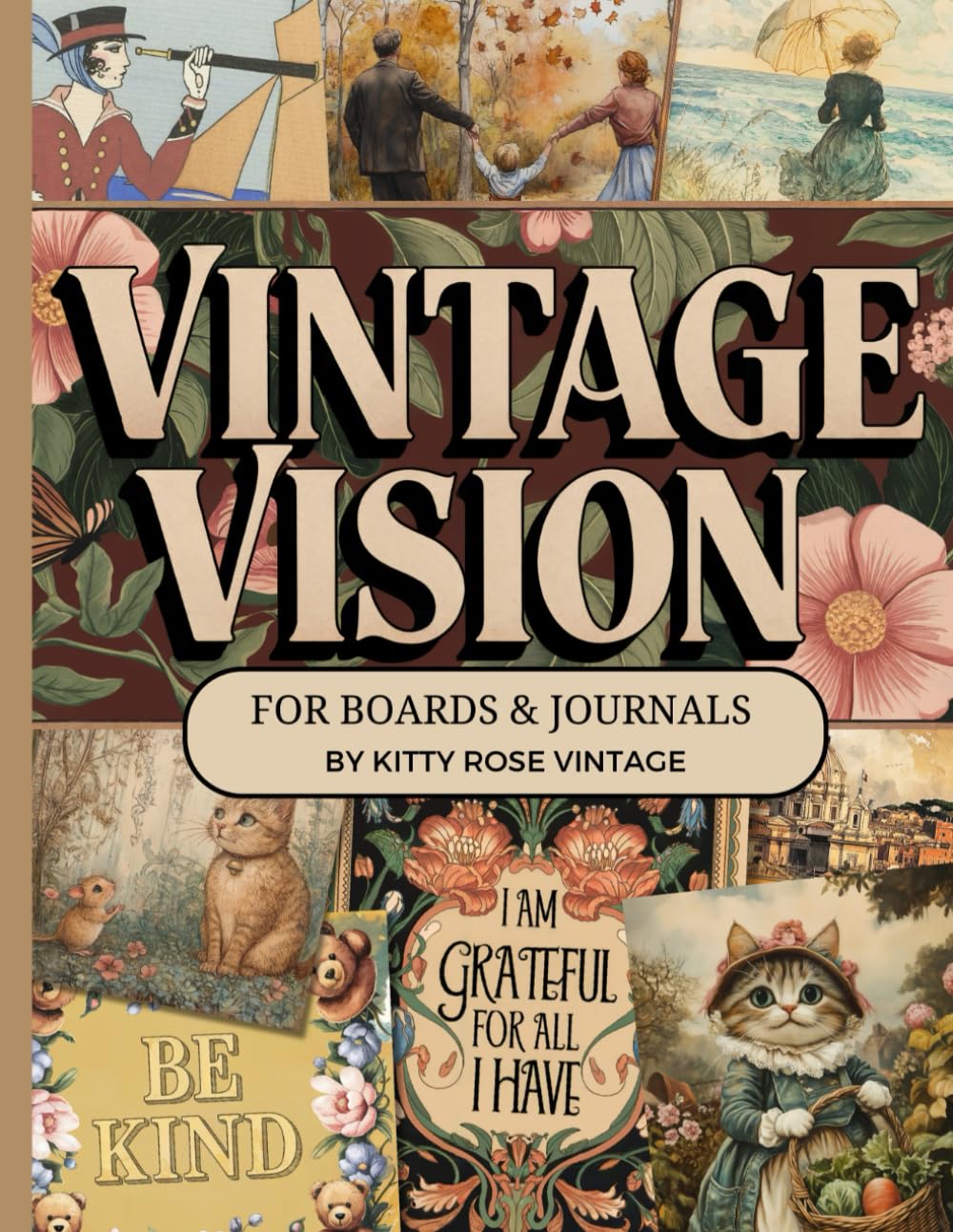 Images vintage pour junk journal et collage créatif de scrapbooking rétro