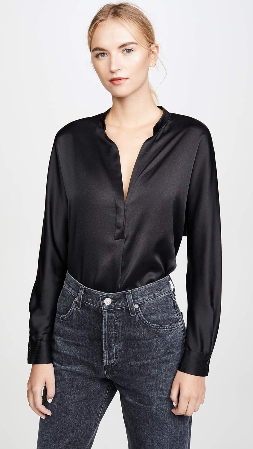 Vince band collar blouse Clearance