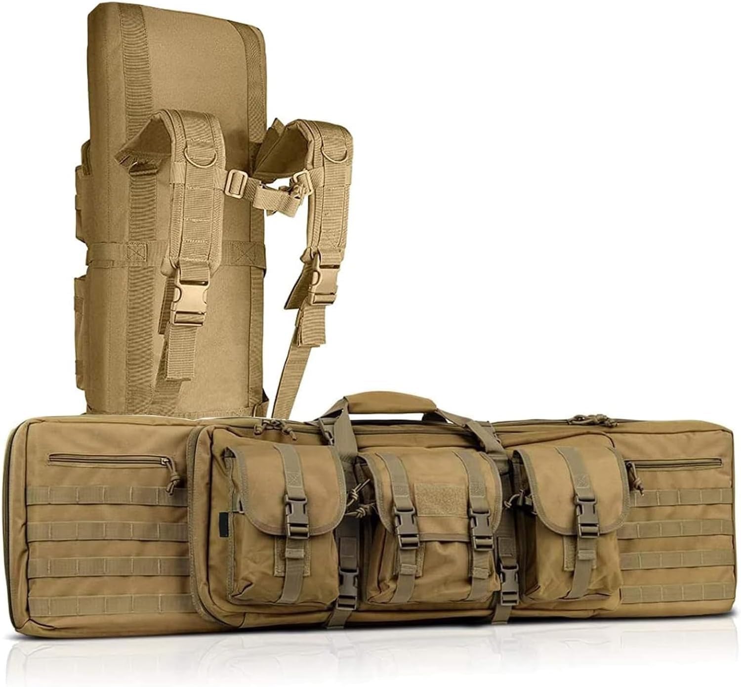 Custodie Per Carabine, 93/108/118/140 Cm Custodia Doppia Per Fucile, Fucile Di Canna Da Pesca Borsa,Fodero Porta Fucili Imbottito, Resistente Impermeabile, Per Conservare Braccia C,140cm/55in