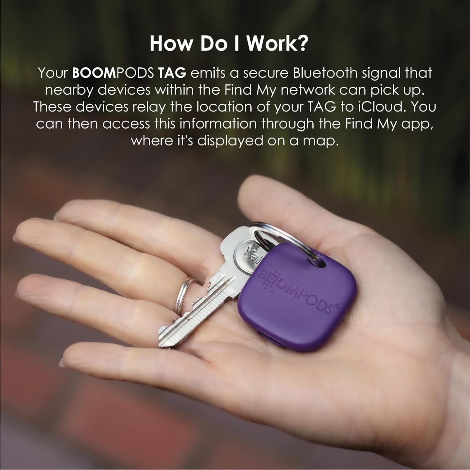 Boompods Boomtag Ricaricabile Tracker Tag, Confezione da 2 - Mini Localizzatore Tag compatibile con Apple Find My App, Impermeabile IPX7, Bluetooth Trova Oggetti per Portafogli, Bagagli, Bambini