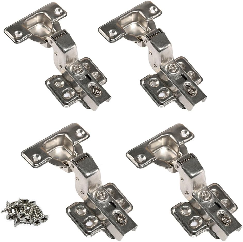 Homolo Stainless Steel Soft Slow Close Frameless Cabinet Hinges For Inset Door 2-Pairs