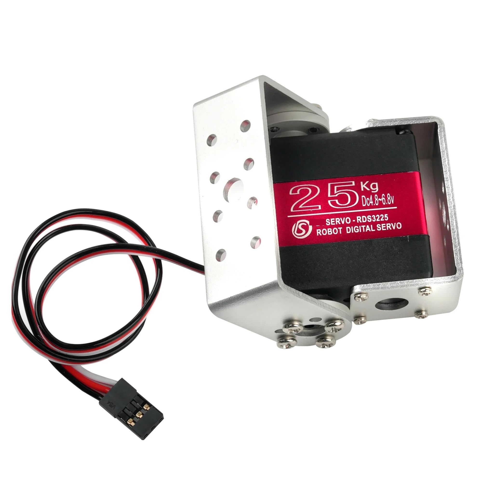 Cyfrowy serwomechanizm robotyczny z metalowym przekładnią RS3225 25 kg, 6 V, podwójny wał, montaż U, 180/270 stopni, 1/2/4 szt. (2 szt. 270 stopni)