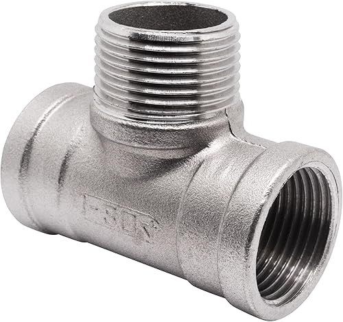Miniatura 27 de 2 Uds 304 accesorios de tubería de acero inoxidable 1/2 "x 1/2" × 1/2 "NPT Macho Casting Tee Fitting 3 Way T Pipe Manguera para agua, aceite, aire