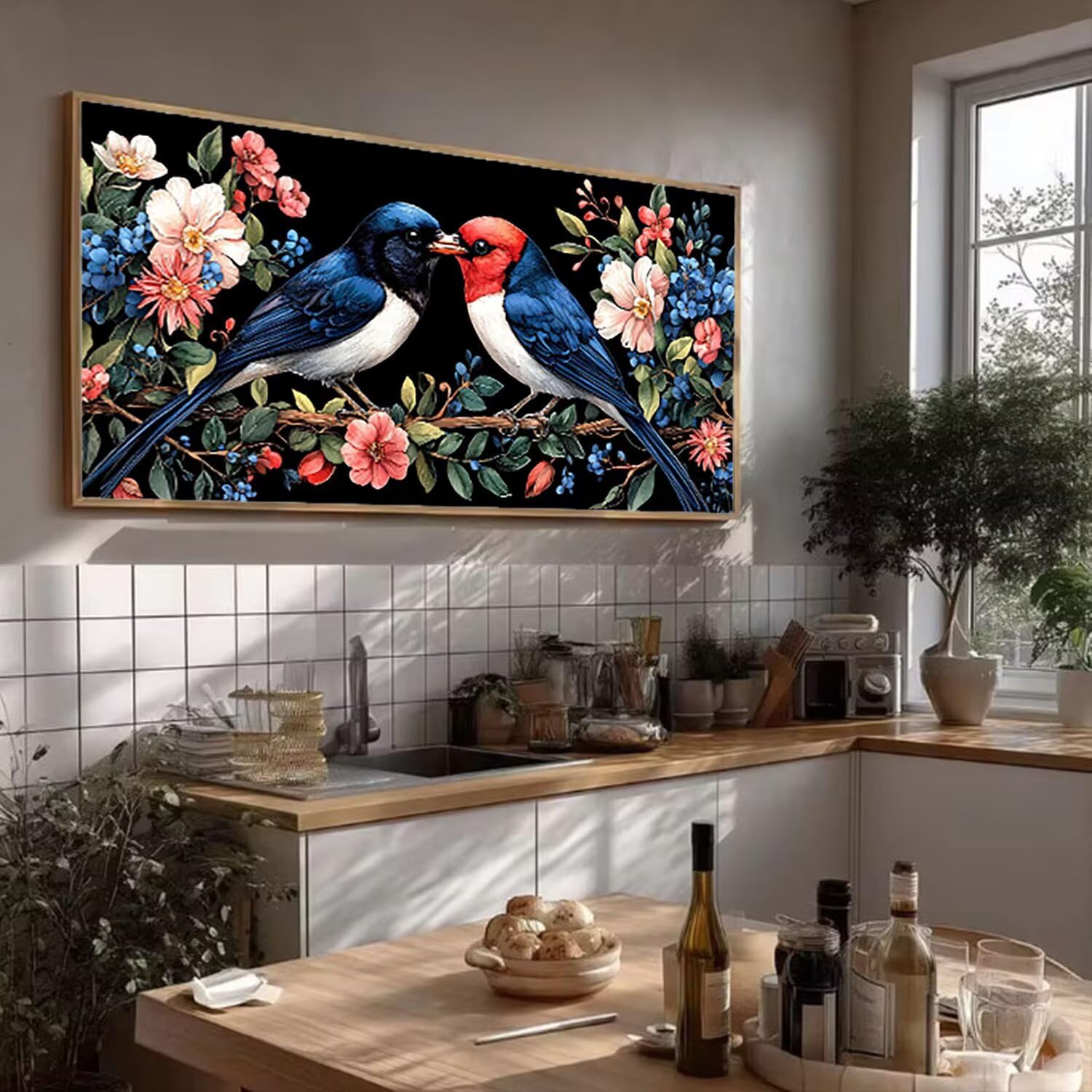 Duże diamentowe zestawy artystyczne dla dorosłych, ptaków, 60 x 120 cm, pełne wiercenie, okrągły kryształ górski, duży zestaw do malowania diamentami, kwiat, sztuka z klejnotami, haft krzyżykowy
