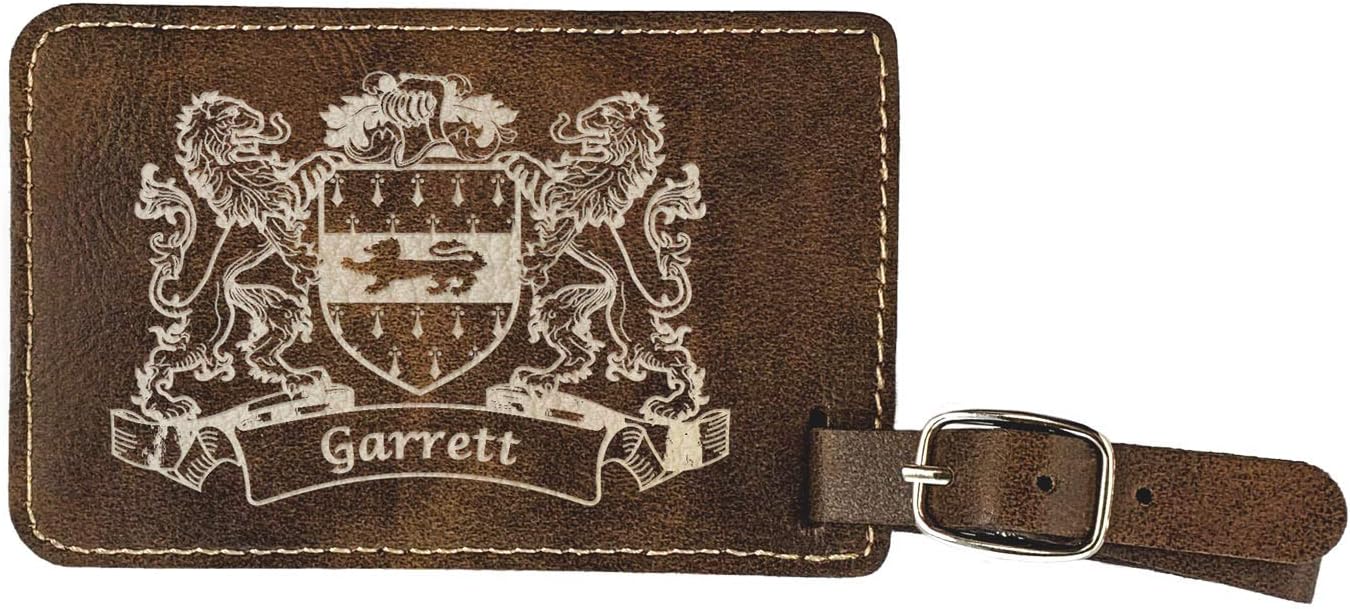 Garrett Irish Coat of Arms Luggage Tag(set of 2) - Rustic Leather