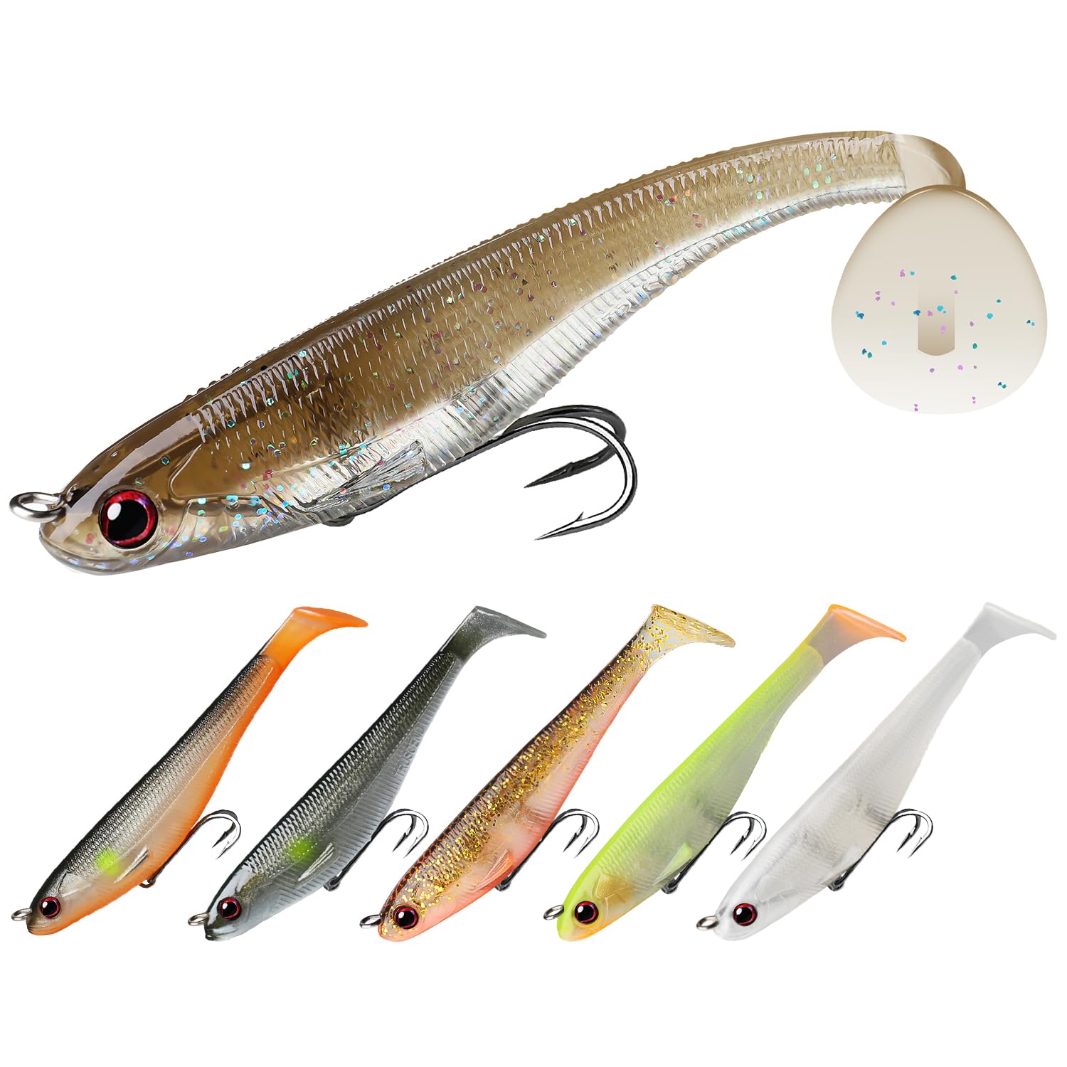 TRUSCEND Power Soft Fishing Lures Pre-Rigged BKK Hook, Japan Formula, Slow Sinking, Swimming, Jerking, Freshwater or Saltwater Swimmer for Bass Trout Pike Gifts for Men โ image 1