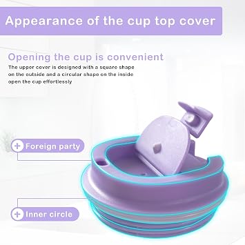 Travel Mug, Insulated Coffee Cup with Leakproof Lid, Reusable Coffee Cups Travel Cup, Stainless Steel thermaol Mug for Hot Cold Drinks (Purple 380ml)