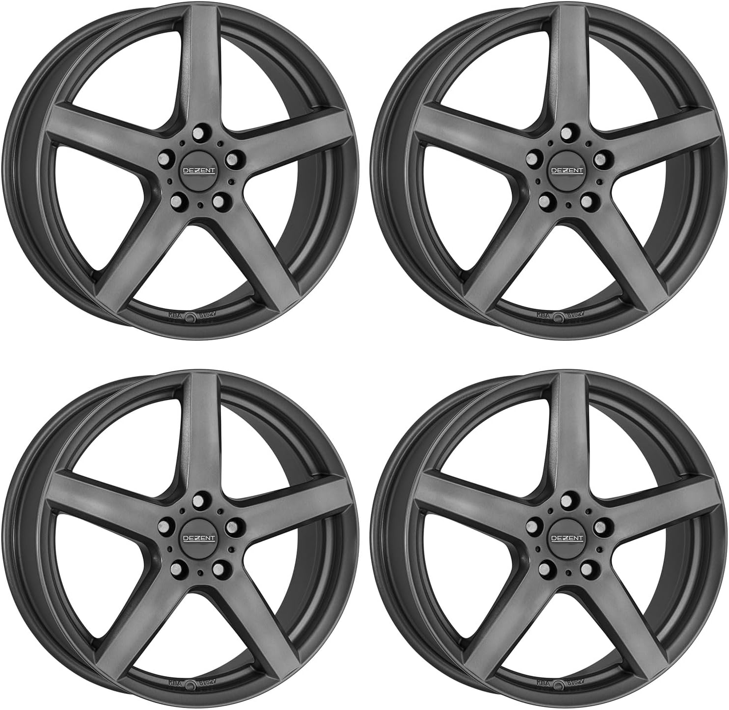 4x Dezent alloy rims TY graphite 7.0Jx17 ET48 5x114.3 compatible with BYD Dolphin