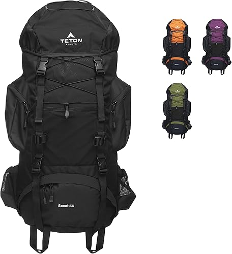 Vista 36 de TETON Sports Scout - Marco interno de alto rendimiento para mochileros, senderismo, camping, verde perenne, 45 L (2746,07 pulgadas cubicas)