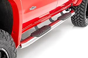 Rough Country Stainless Steel Oval Nerf Steps for Chevy Silverado & GMC Sierra (2019-2026) Crew Cab
