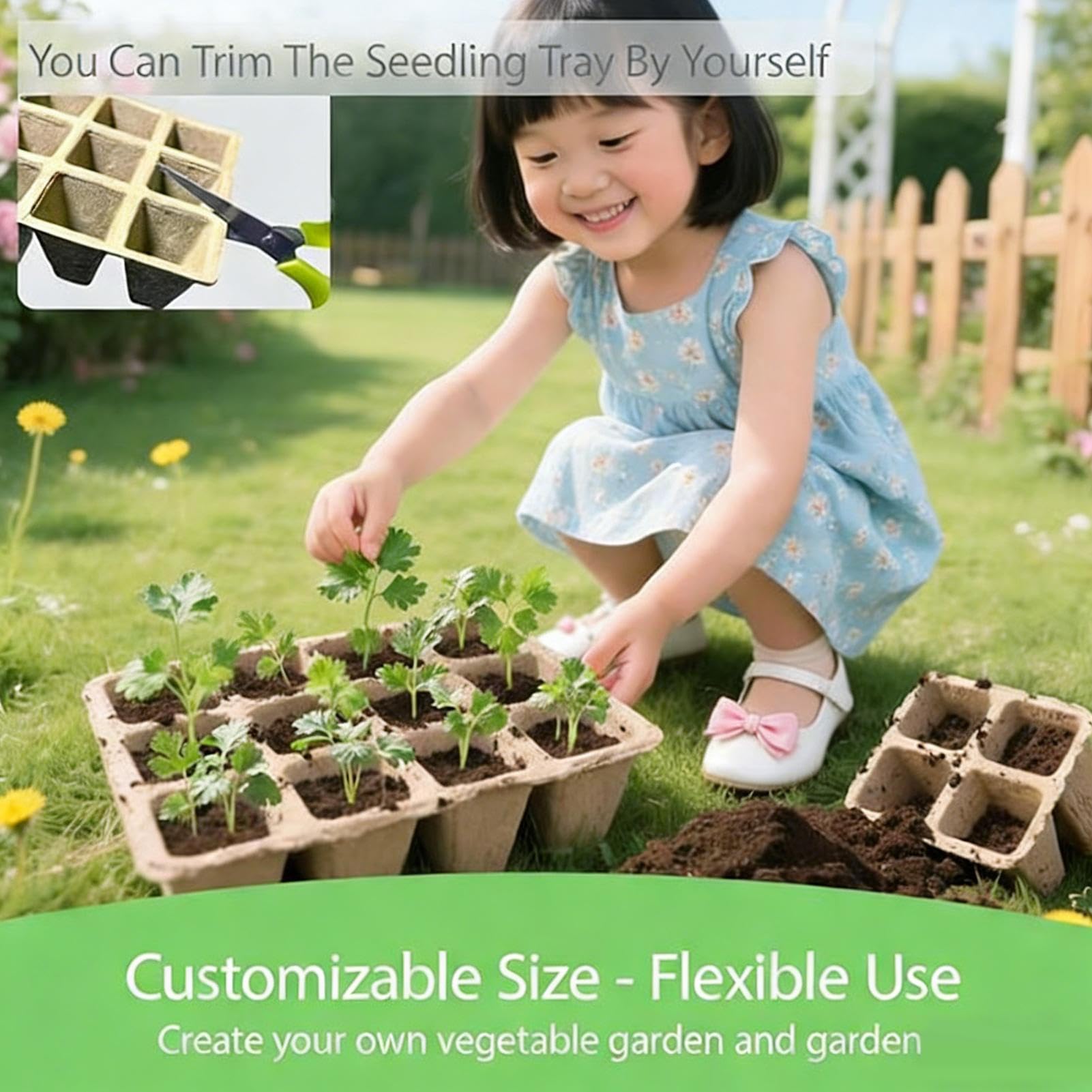 Macetas de Inicio para Plantas Kit de Vasos de Trasplante de 12 Celdas | con Herramientas y Etiquetas Vasos de Plantación Amigables con Raíces para el Cuidado Crecimiento y