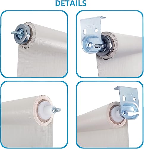 Miniatura 10 de Kowibcl 2 soportes de montaje para ventana interior y exterior con tornillos, soporte para barra de cortina, zinc