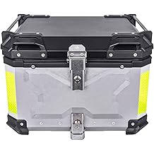 55L Motorcycle Top Case, Aluminum/RV/Yacht/Motorcycle Rear Top Box and Tail Box for Luggage/Helmet/Tools storage Waterproof Silver