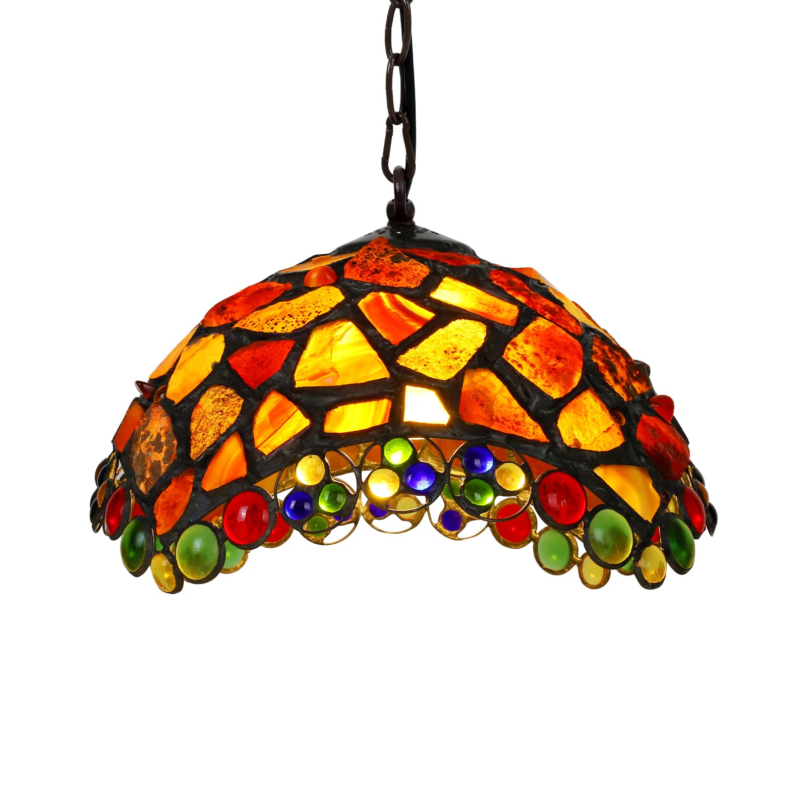 Photo 1 of kucksinu Tiffany Agate Stone Pendant Light, 12-inch