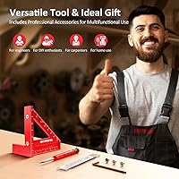 Vista 7 de Regla Cuadrada de Medición Multi-Ángulo 3D Mini de 3.8", WT102A Herramientas de Carpintería de Alta Precisión para Marcado de Agujeros en Trabajos