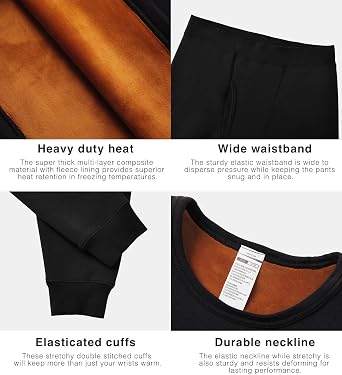 LAPASA Men's Ultra Heavyweight Thermal Underwear Set Extreme Cold Weather Base Layer Top Bottom Fleece Lined Long Johns M63