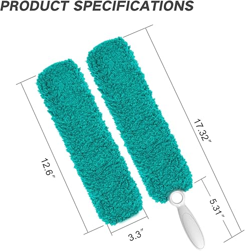 Miniatura 8 de EHOMGUI Plumero de microfibra 4 piezas con poste de extensión de 30 a 90 pulgadas, plumero largo extensible con cabezal flexible reutilizable para