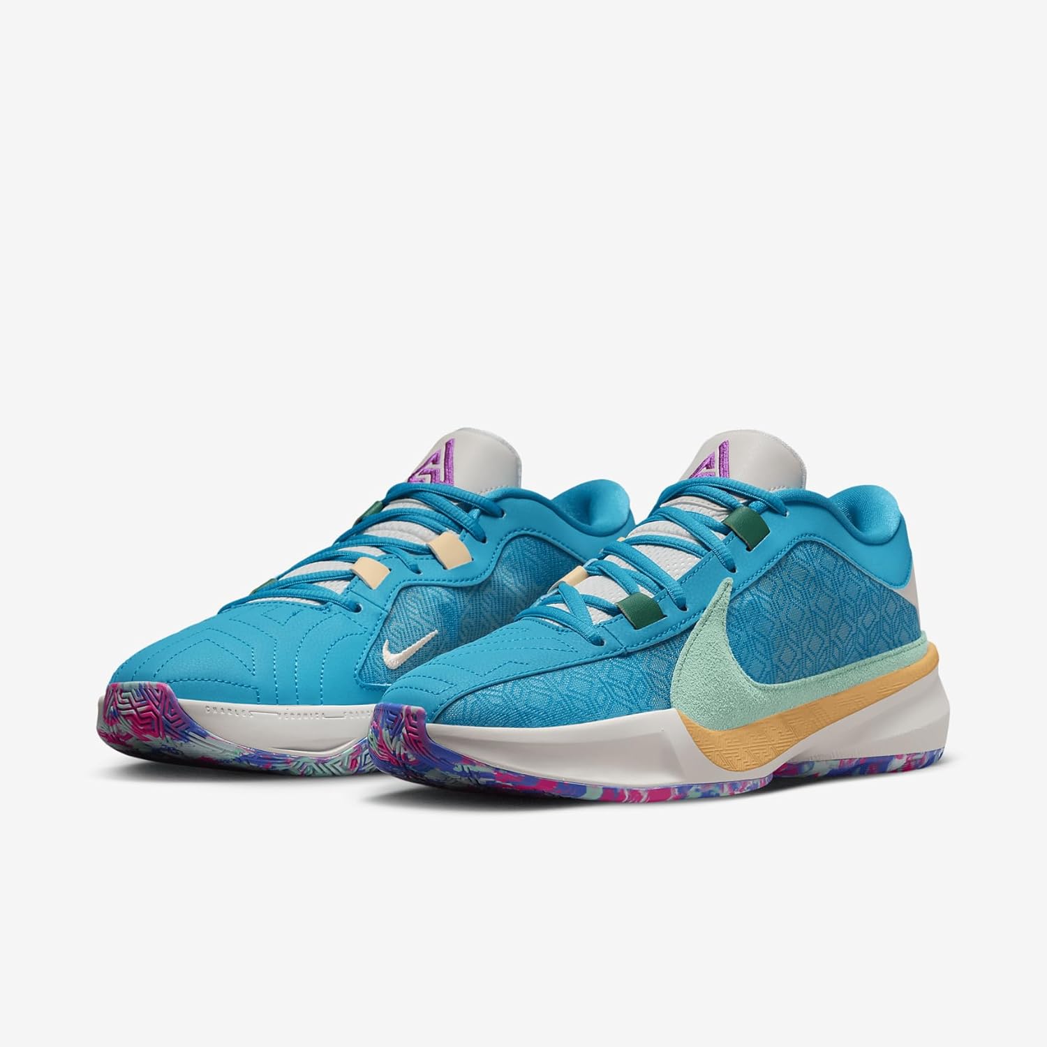 Nike Giannis Freak 5 Men's Basketball Shoes (DX4985-400, Blue Lightning/Phantom/Ice Peach/Emerald Rise) Size 12