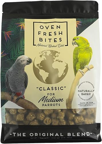 Oven Fresh Bites Dieta aviana horneada natural alimento natural para pájaros grano entero loro medio 28 onzas