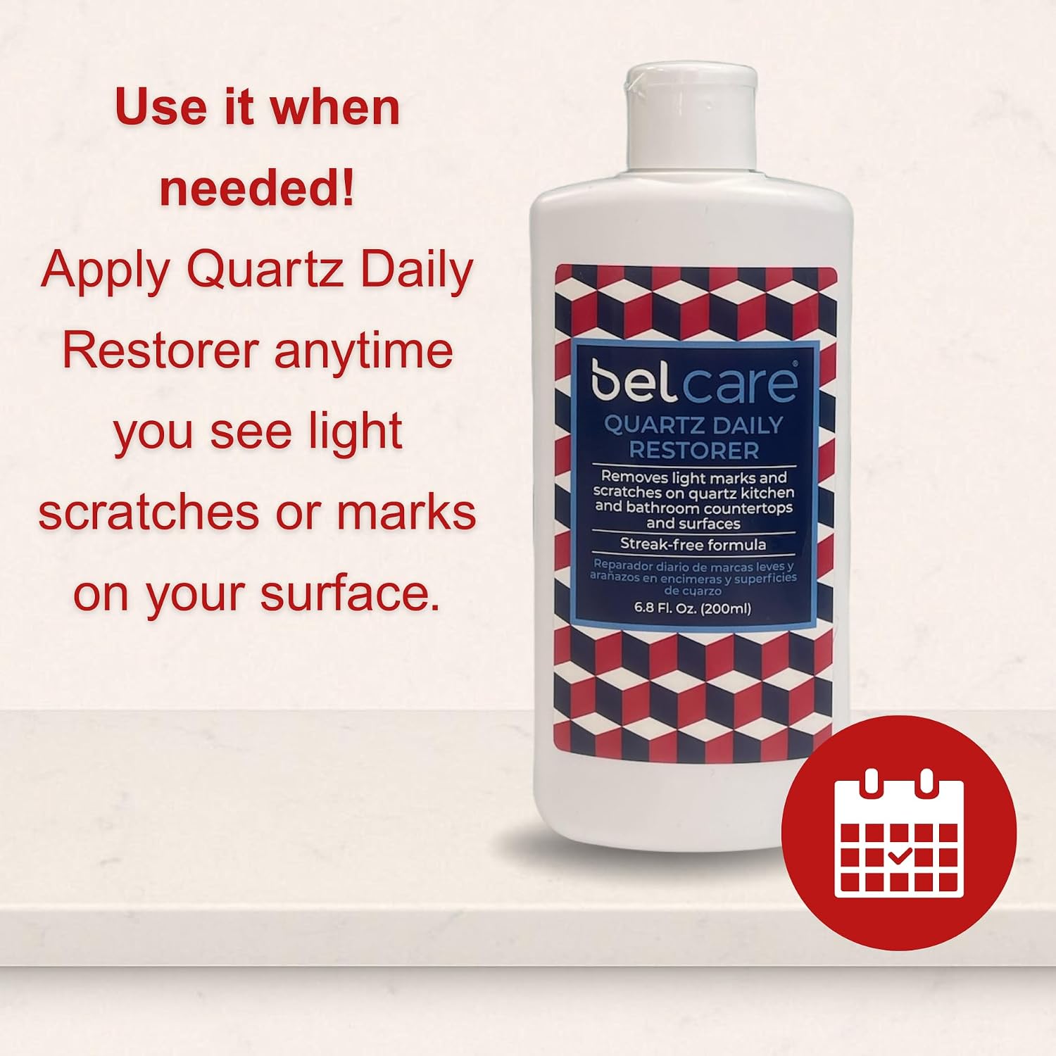 Quartz Daily Restorer for Kitchen Countertops, Bathroom Vanities and Quartz Surfaces | pH-Balanced, Enhances Shine, Removes Residue, Streak-Free Restorer – 6.8 fl oz