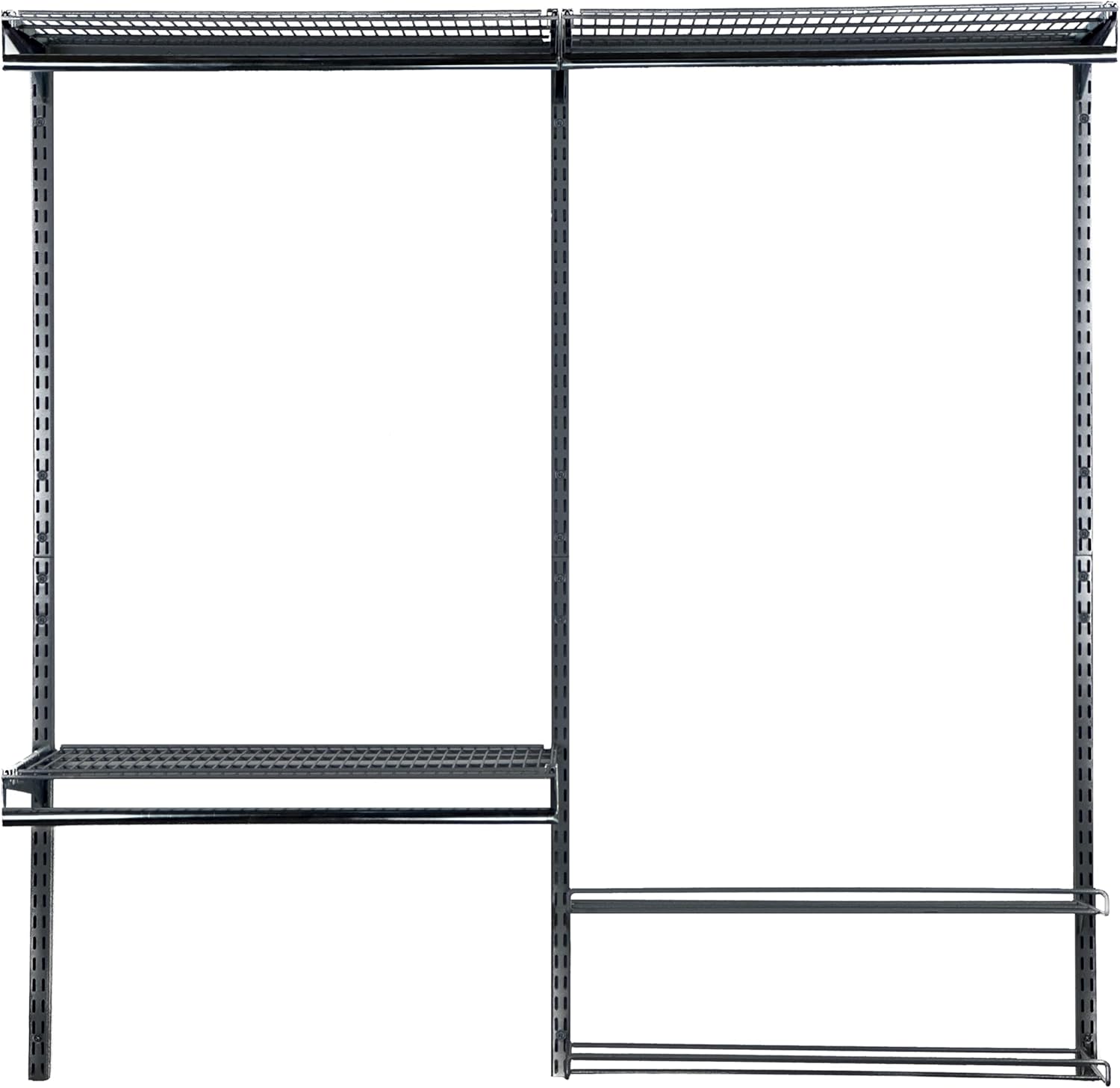 Triton Products Modular Closet, Garage, and Laundry Organizer Kit, (2) Top Tracks, (3) Hang Rails, (3) Shelf, (3) Clothes Rod, (2) Shoe and Boot Rack & Mounting Hardware