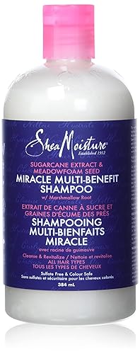 SheaMoisture Champú sin silicona para cabello seco Extracto de caña de azúcar y champú sin parabenos Meadowfoam 13 oz