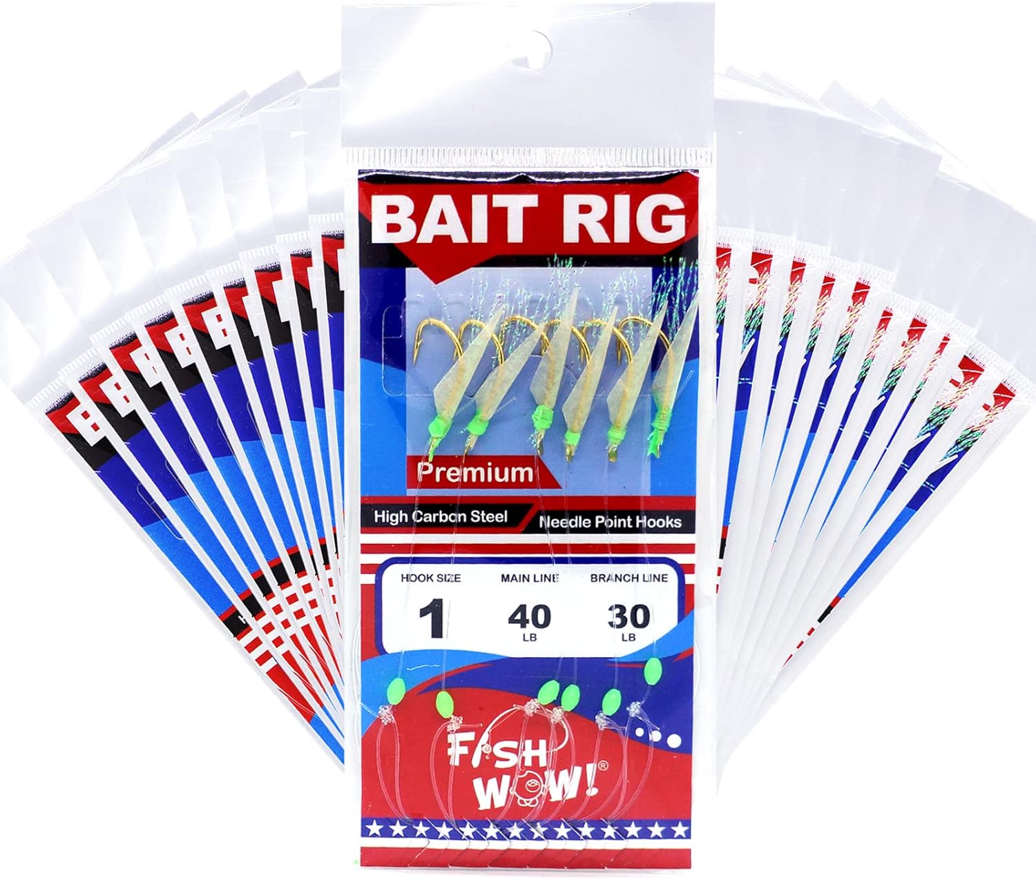 Size 1 Fishing Premium Bait Rig - 20 Packs