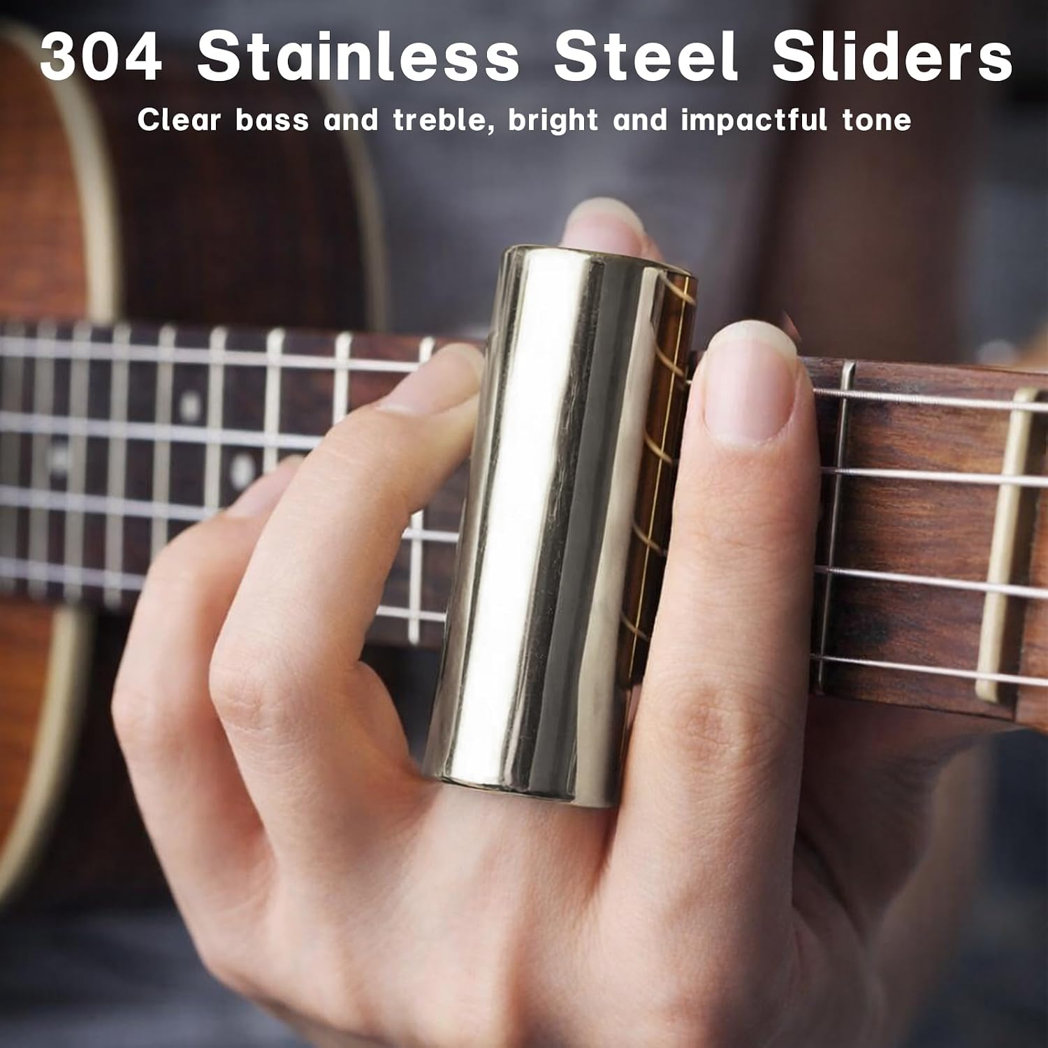 EASTROCK Large Guitar Slides Set,Includes Glass/Stainless Steel/Brass Slides,4 Thumb/Finger Picks, 6 Celluloid Picks,Capo，Organizer Box，Suitable for Acoustic/Electric Guitar,Bass.
