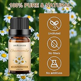 Sedbuwza Chamomile Essential Oil, Pure Organic Chamomile Fragrance Oil for Diffuser, Humidifier, Soap, Candle, Perfume