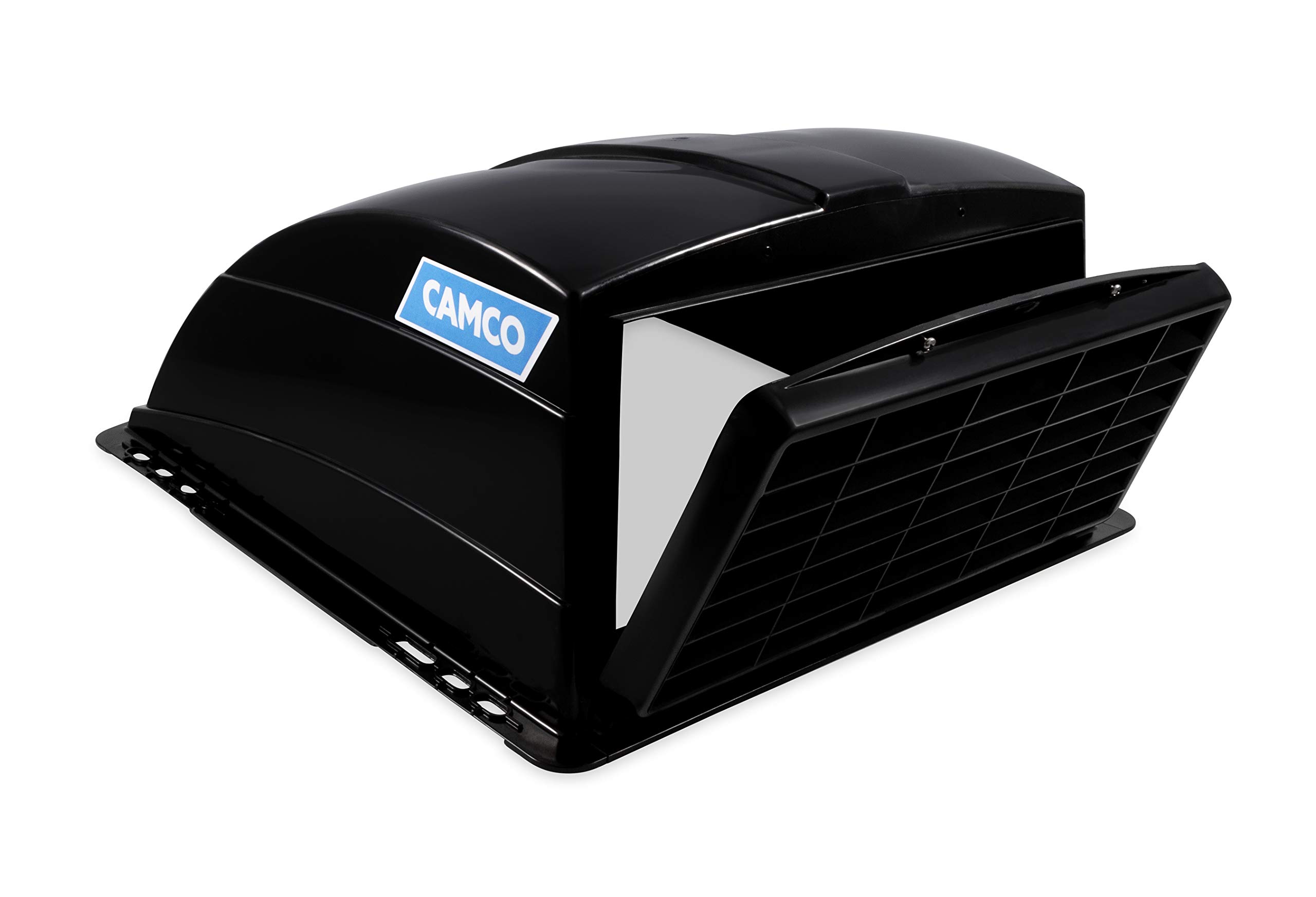 Camco Cubierta de ventilación de Techo, Permite una ventilación de Alto Flujo en tu Caravana, Lluvia o Sol, fácil Limpieza, Accesorios de instalación incluidos, Negro (21015)