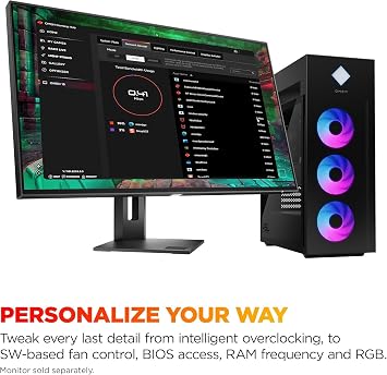 HP. OMEN 45L GT22 Gaming Desktop PC- Intel Core Ultra 9 285K up to 5.7 GHz Processor, 32GB DDR5 RAM, 1TB NVMe SSD, NVIDIA GeForce RTX 5070, Liquid Cooling, RGB Lighting, AI Copilot, Windows 11 Pro