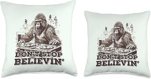Miniatura 3 de BIGFOOT SASQUATCH YETI Big Foot Memes DON'T Stop Believing DJ Bigfoot Sasquatch Big Foot Fun Meme Throw Pillow, 18x18, Multicolor