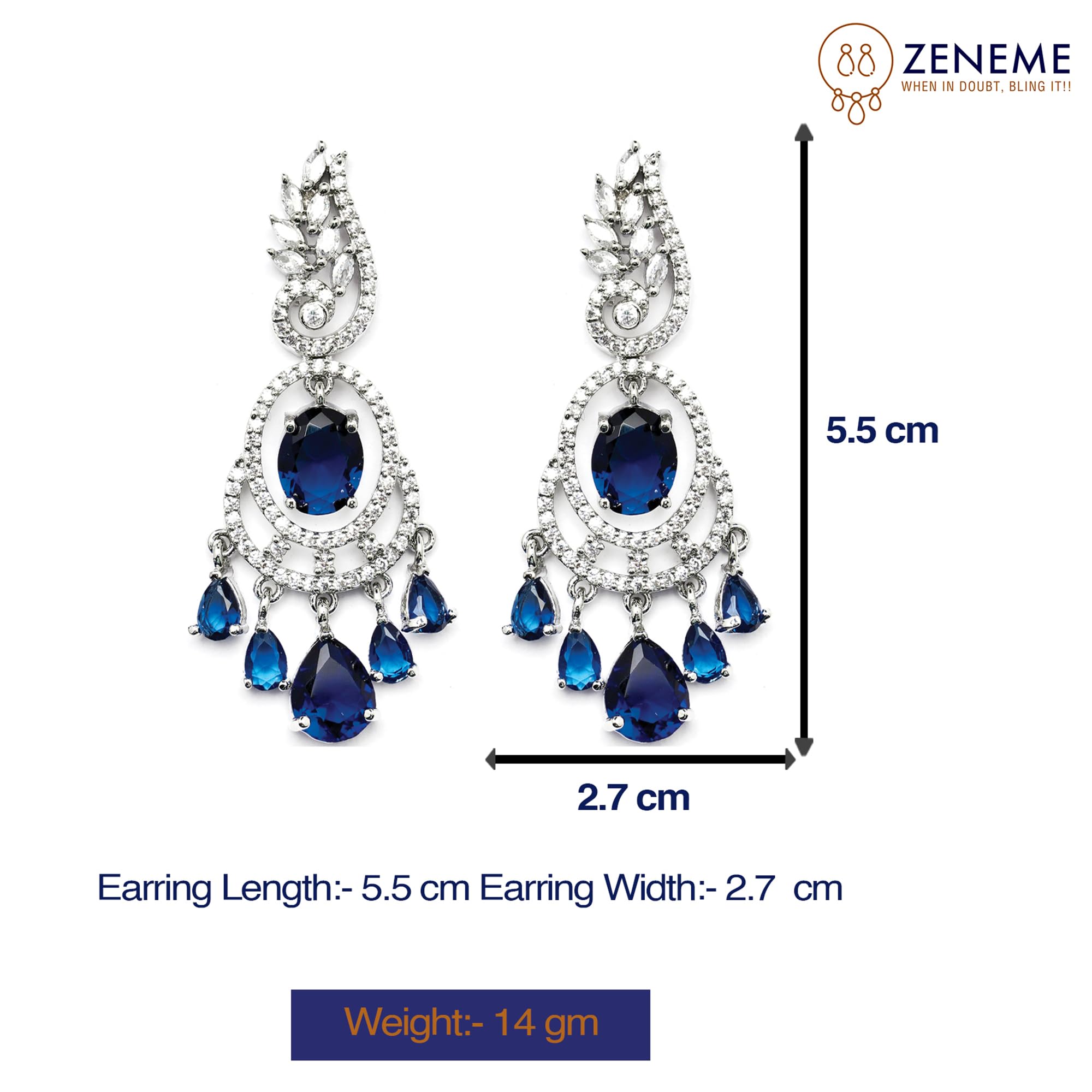 Rhodium-Plated Oval & Leaf Drop Earrings
