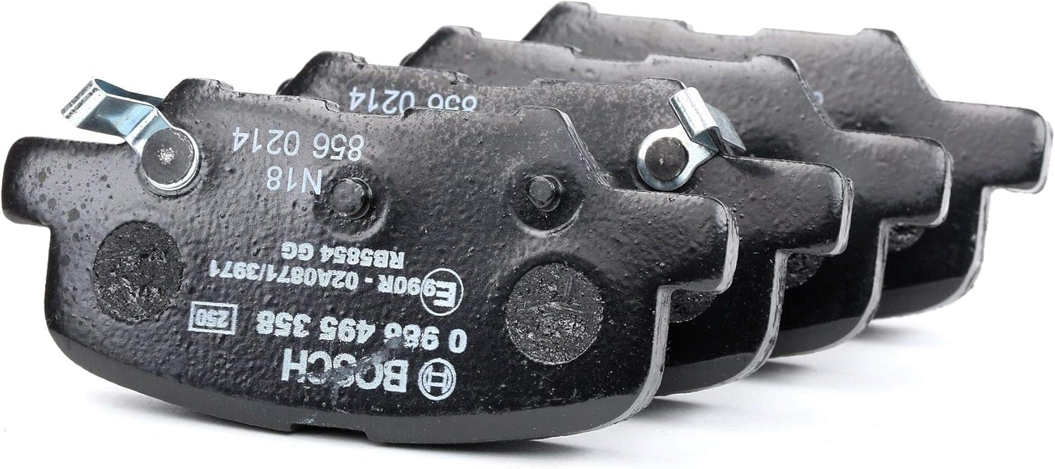 Bosch BP1650 - Brake Pads Car Rear Axle - Bosch Quality - Reduced Noise and Dust - ECE-R90 Certified - Copper-Free - 1 Set of 4 Pads