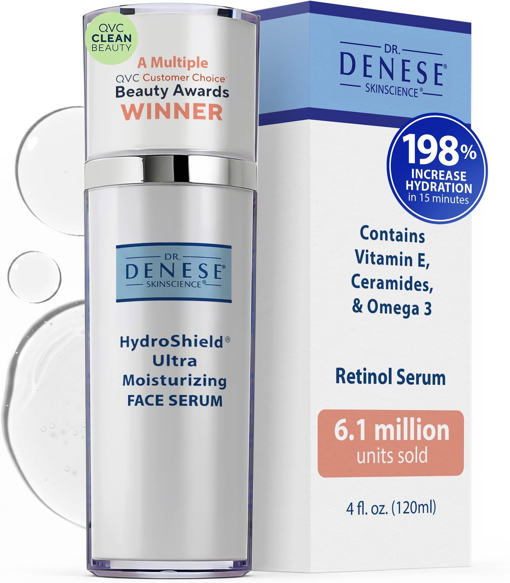 - SkinScience HydroShield Retinol Serum for Face 4 oz – Dermatologist Tested Hydrating Serum, Contains Retinol and Ceramides for Deep Moisture - Cruelty Free
