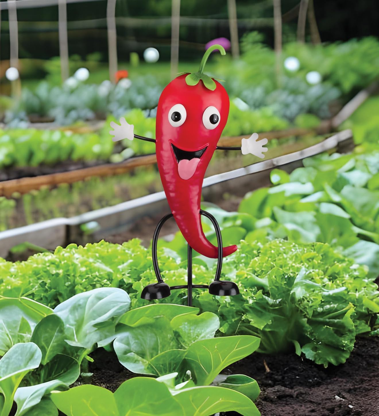 Regal Art & Gift Veggie Garden Stake Metal Decorative Yard Art for Outdoor and Indoor Use | Whimsical Vegetable Accent for Lawn, Patio, Flower Bed or Planter Display | Red Pepper