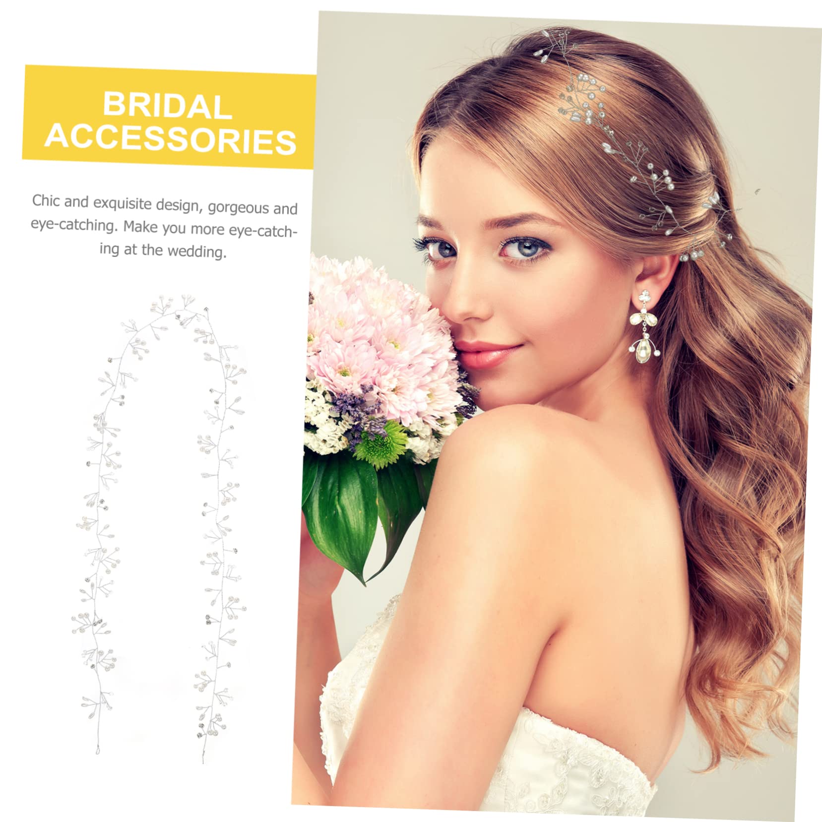 FRCOLOR 5 Stück Brautranken Haarschmuck Brautjungfern Haargummi Perlen Stirnbänder Für Frauen Braut Haarranken Accessoires Für Damen Damen Stirnbänder Hochzeit Kopfschmuck Für Die