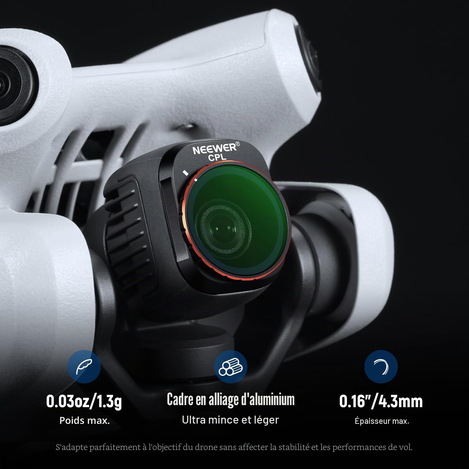 NEEWER Lot de 6 filtres ND&CPL à Clipser compatibles avec DJI Mini 4 Pro, filtres CPL et filtres à densité Neutre ND8 ND16 ND32 ND64 ND128 avec Cadre Ultra Fin en Verre HD Enduit Double Face