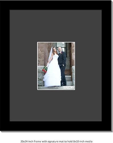 Vista 13 de Creative Picture Frames Marco distintivo de 5 x 7 – 16 x 20Bk-B – Marco de fotos con paspartú negro con capacidad para soportes de 5 x 7 pulgadas