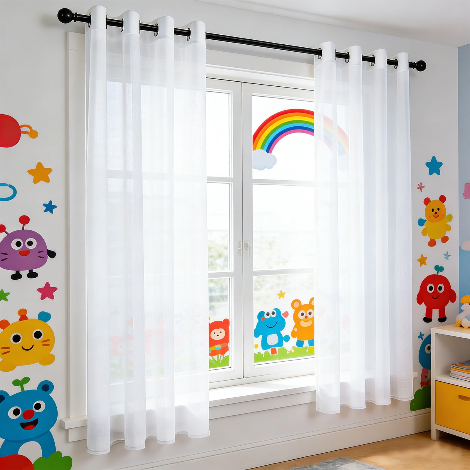 Voilage anti-UV 300x300 cm GUOJUN qui bloque le soleil pour protéger votre salon
