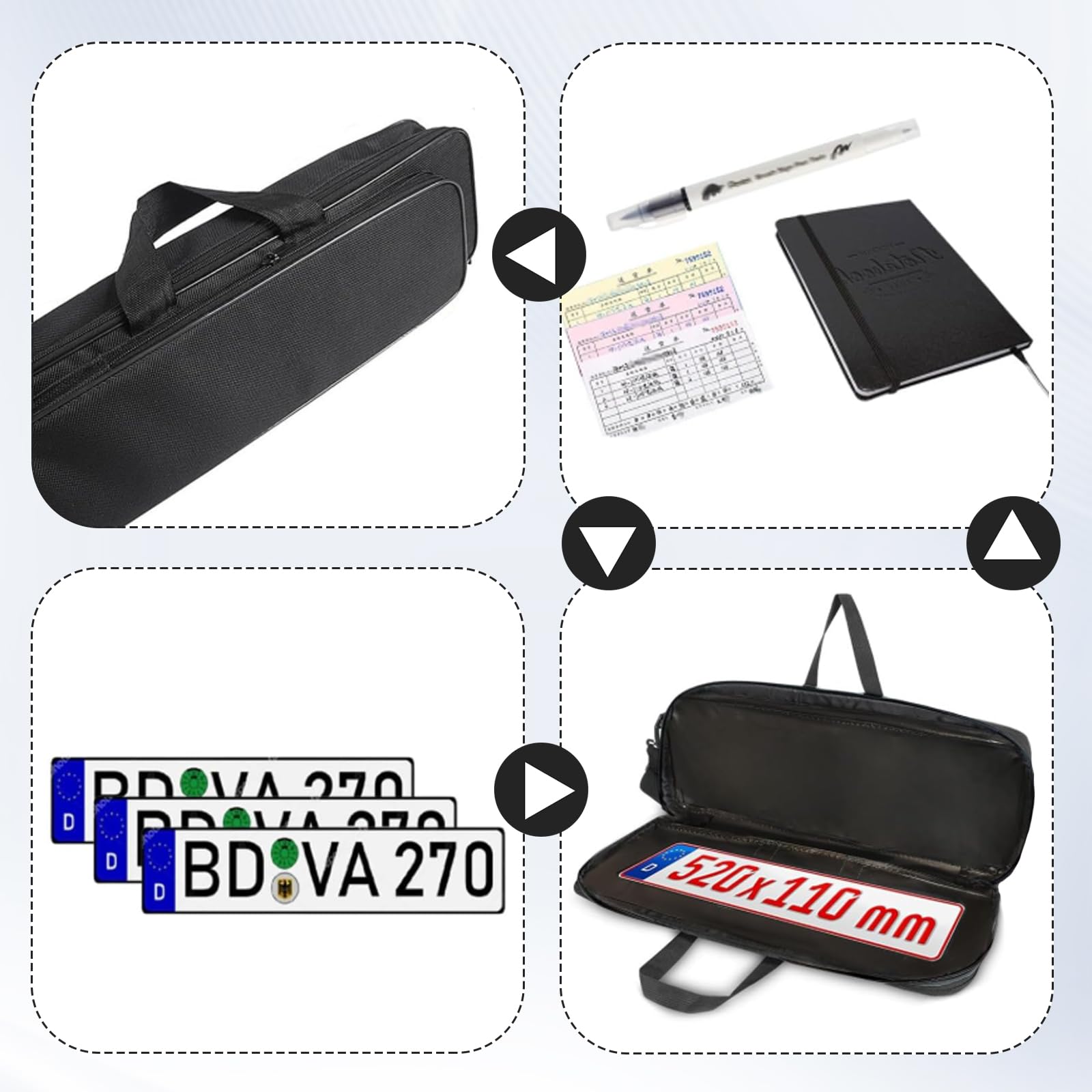 Bolsa para Matrícula, Bolsa para Matrícula Concesionarios De Automóviles, Servicios De Talleres, Extra Resistente Y Espaciosa A Todas Partes.