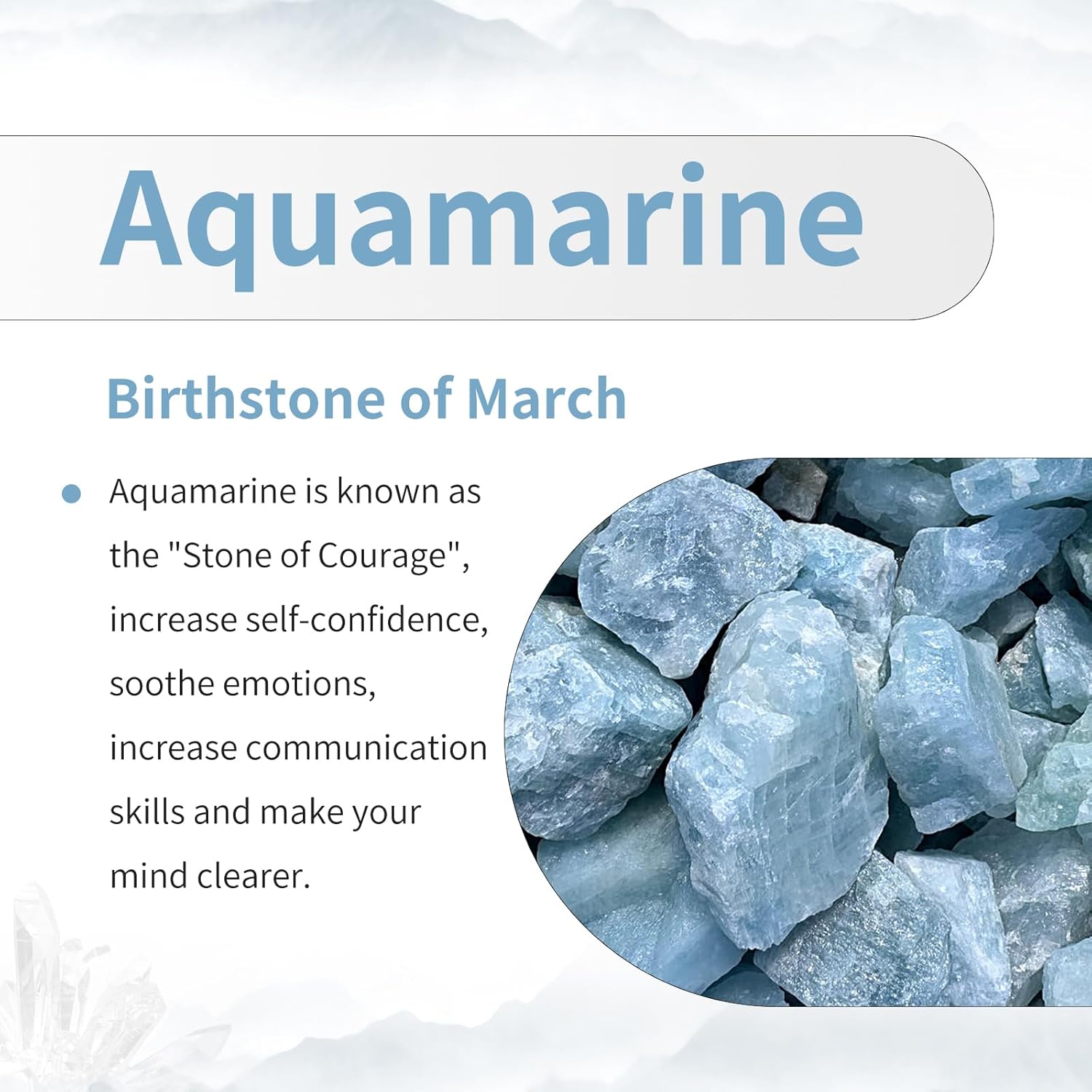 TUMBEELLUWA Reiki Crystal Money Tree with Agate Slice Base Feng Shui Stone Bonsai Tree Figure Decor for Happiness Good Luck and Wealth, Aquamarine - Image 4