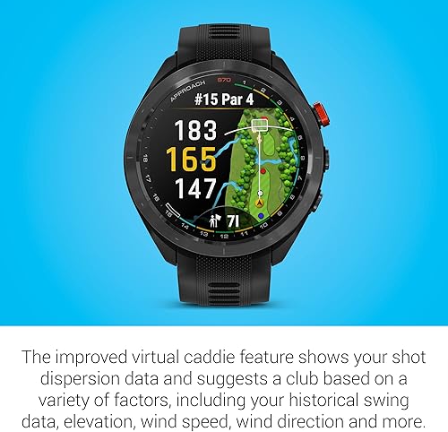 Miniatura 3 de Garmin Approach S70 Golf Smartwatch  Pantalla AMOLED  Ejecución de tiroalineación de putt  Sistema de golf con kit completo Approach CT10, sistema