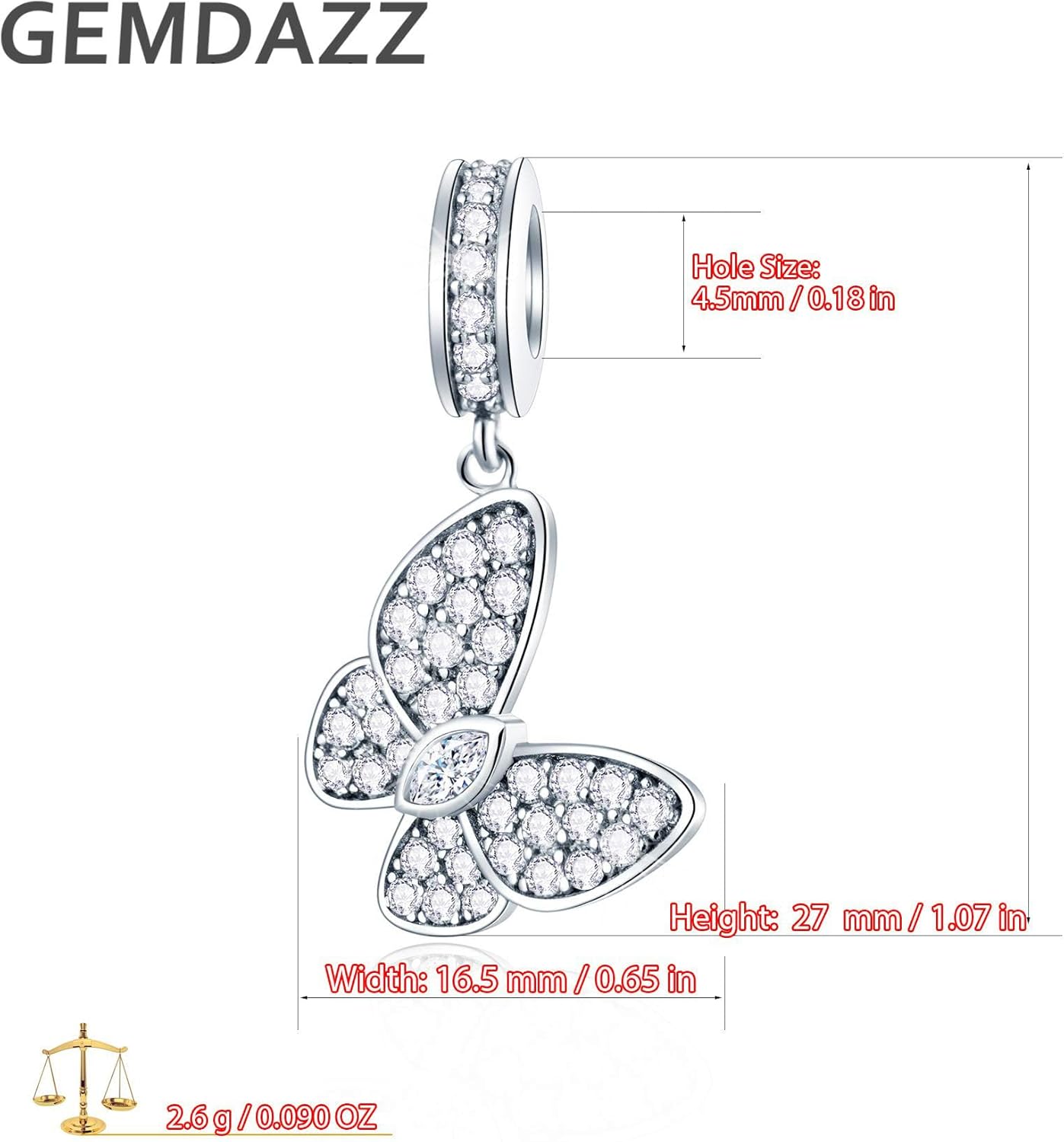 GEMDAZZ Animal Theme Charms in 925 Sterling Silver, Cute 3D Polar Bear, Frog, Cicada, Ladybug, Bee, Dragonfly Beads fit European Women Bracelet, Gift for Birthday/Christmas/Friends/Mom/Lover