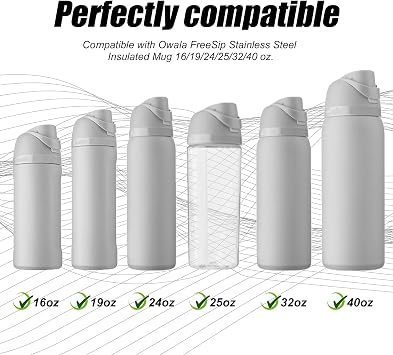 4pcs Replacement Stopper Compatible with Owala FreeSip 24oz 32oz | Water Bottle Top Lid Gasket for Owala 19/24/32/40oz Seal Cap Mouth Stopper Part Silicone Plug Accessories BPA-Free (4 Colors)