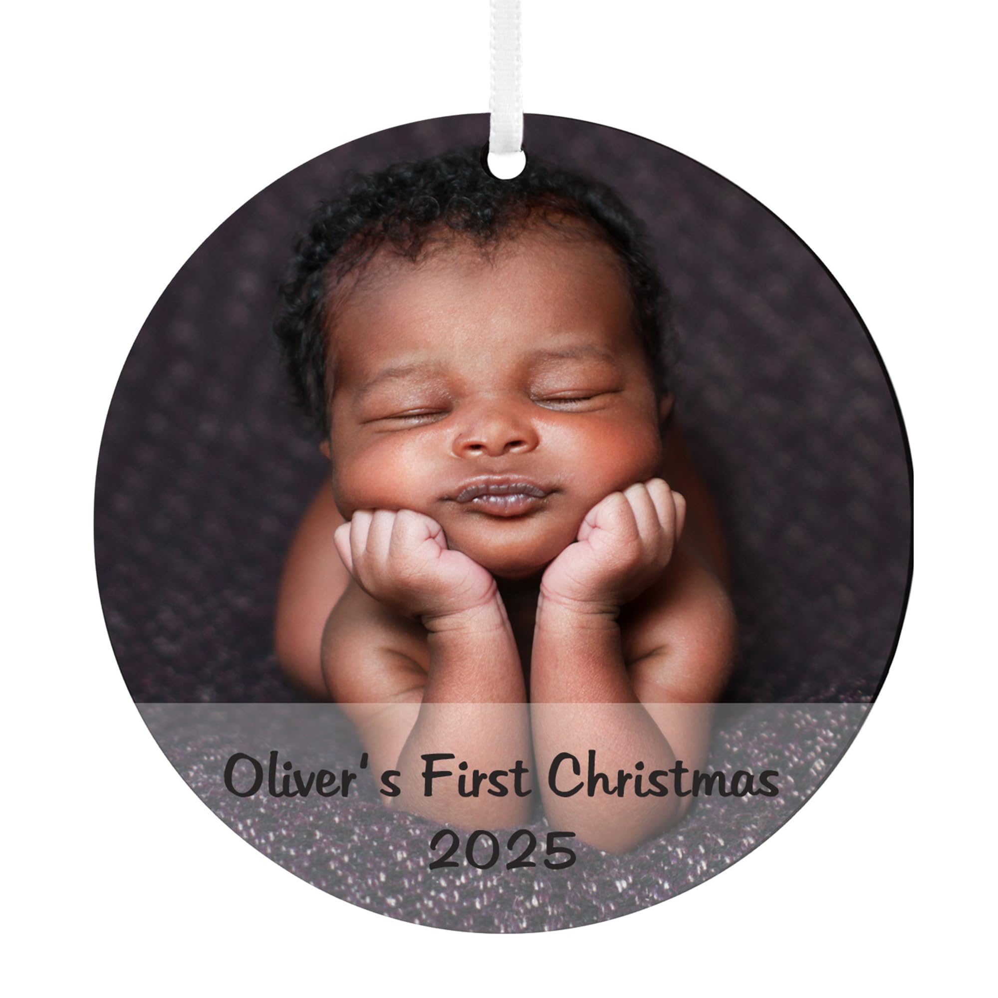 Let’s Make Memories Personalized Babys First Christmas Ornament - Tree Decor - 2025 Keepsake Ornament - Photo with Message